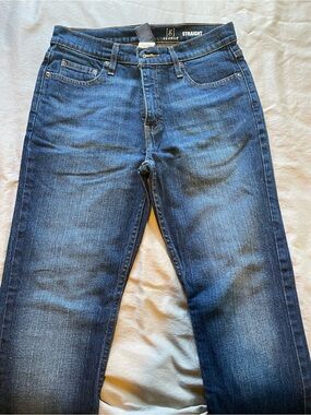 George Straight-Leg Men's Jeans in Dark Blue Wash